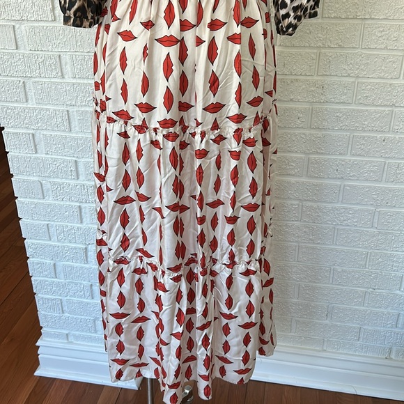 LA PRESTIC OUISTON- Flore kiss print with leopard print silk maxi dress - Picture 6 of 10